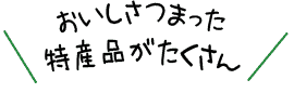 おいしさつまった特産品がたくさん