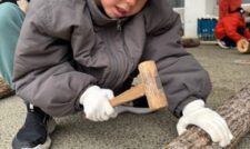 小学生駒打ち体験　ＪＡ阿蘇